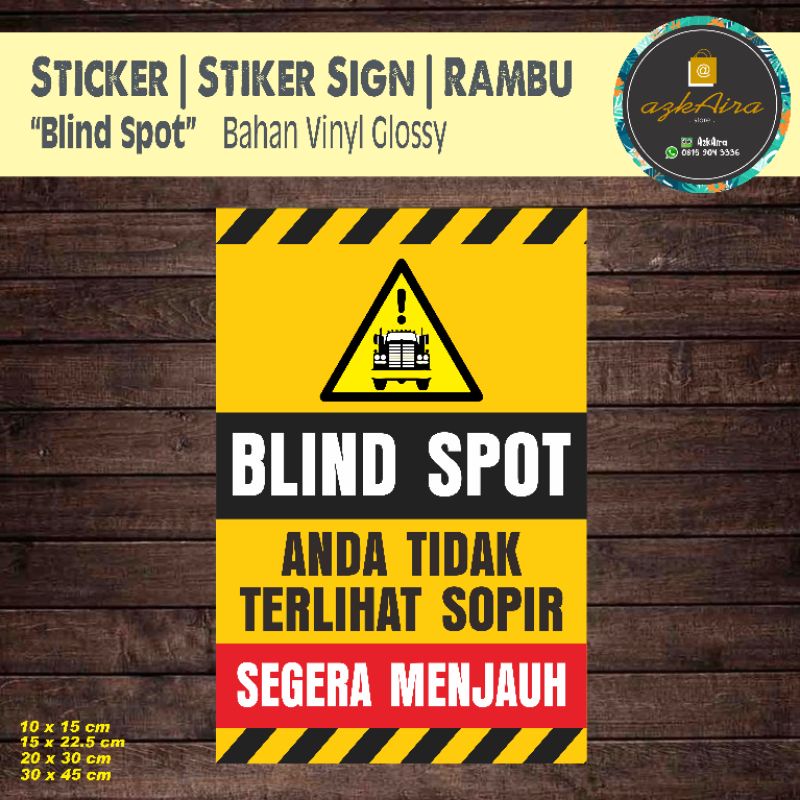 

Sticker Stiker Sign Rambu Safety Blind Spot untuk Kendaraan/ Truk