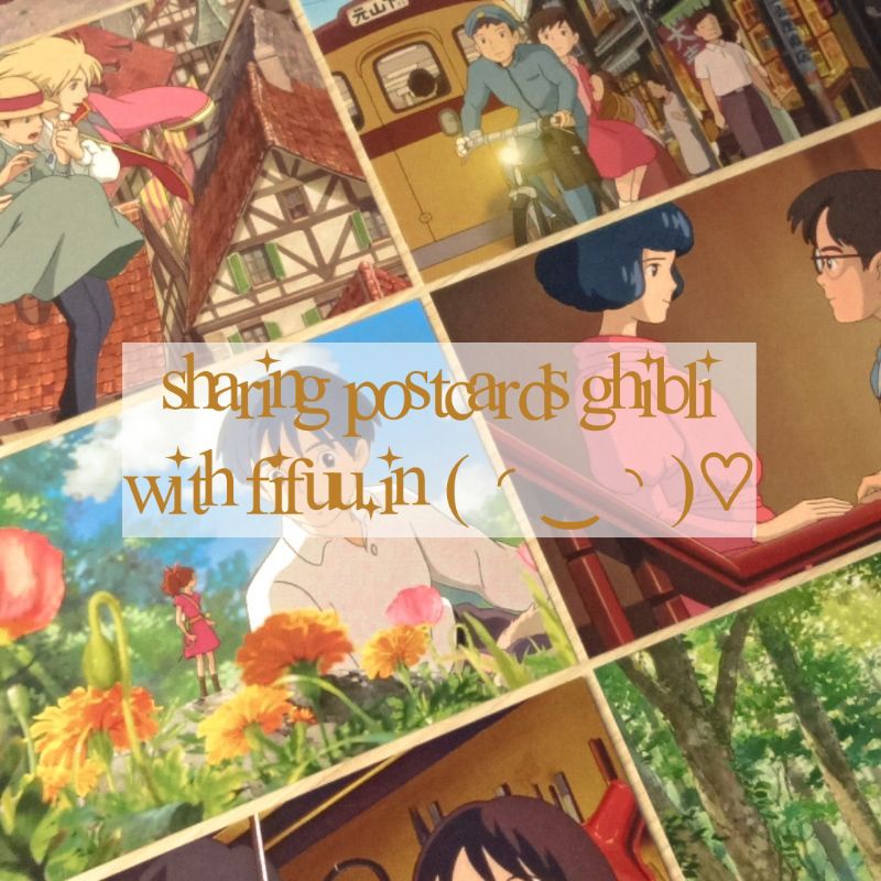 POSTCARD GHIBLI OFFICIAL SHARING - 100 COLLECTIBLE POSTCARD GHIBLI