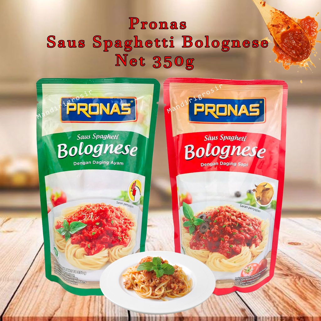 saus sepageti bolognais * Pronas * Daging ayam * daging sapi * 350g