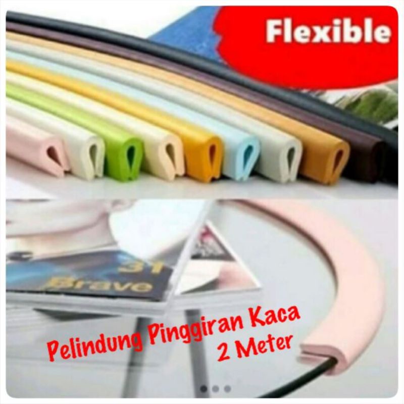 2 meter x  85 mm ( P X L ) Busa Pelindung Pinggiran kaca  / Pengaman Benturan pinggir kaca  / Pelindung Meja Sudut Silikon Pelindung Meja Kaca Pinggir Lovyno Bumper Pinggiran Meja Safety Table Edge Guard