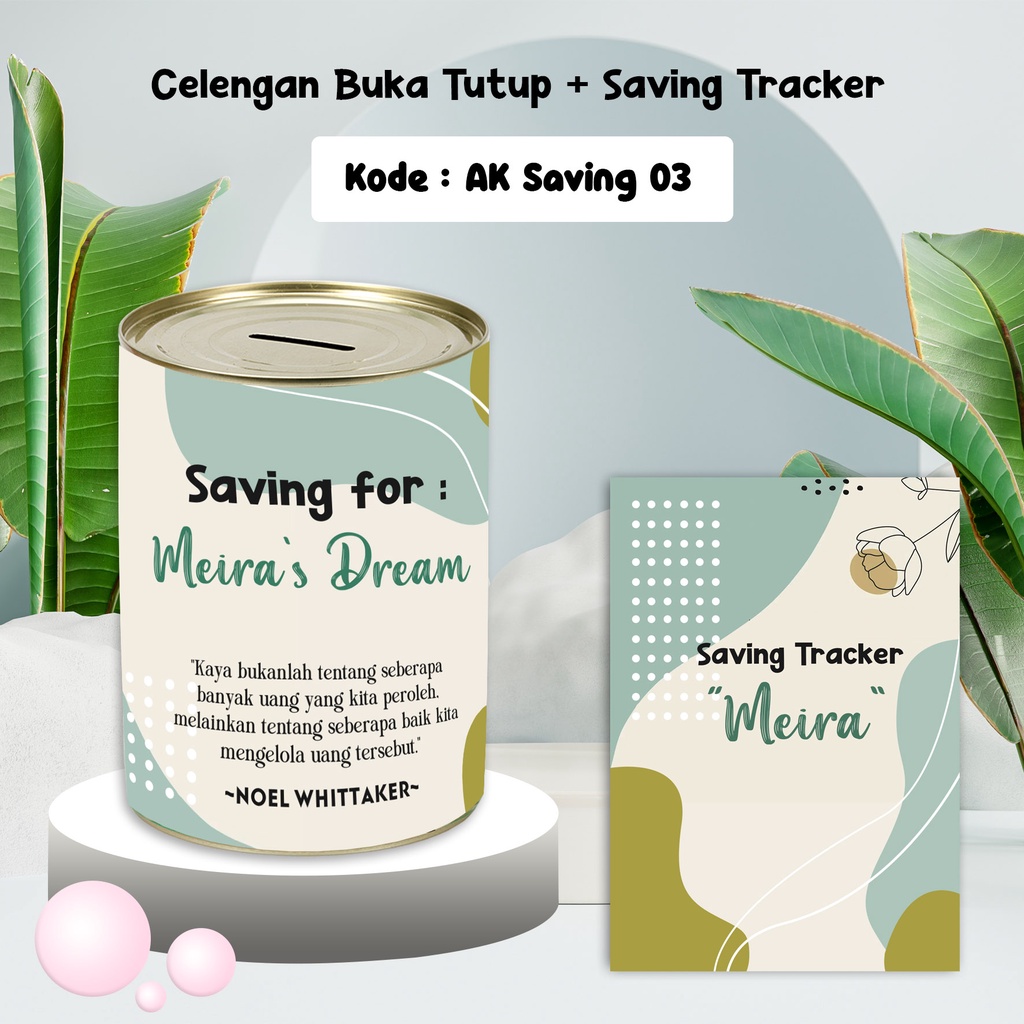 Alafakingdom 03 Celengan Target Buka Tutup + Buku Saving Tracker / Buku Tabungan / Saving Planner Fr