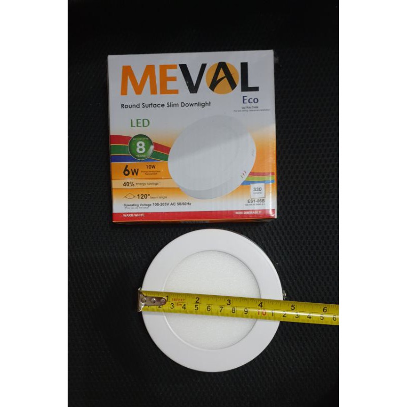 Meval Led panel slim OB Bulat outbow tempel plavon 6w. Downlight Tempel outbow 6watt