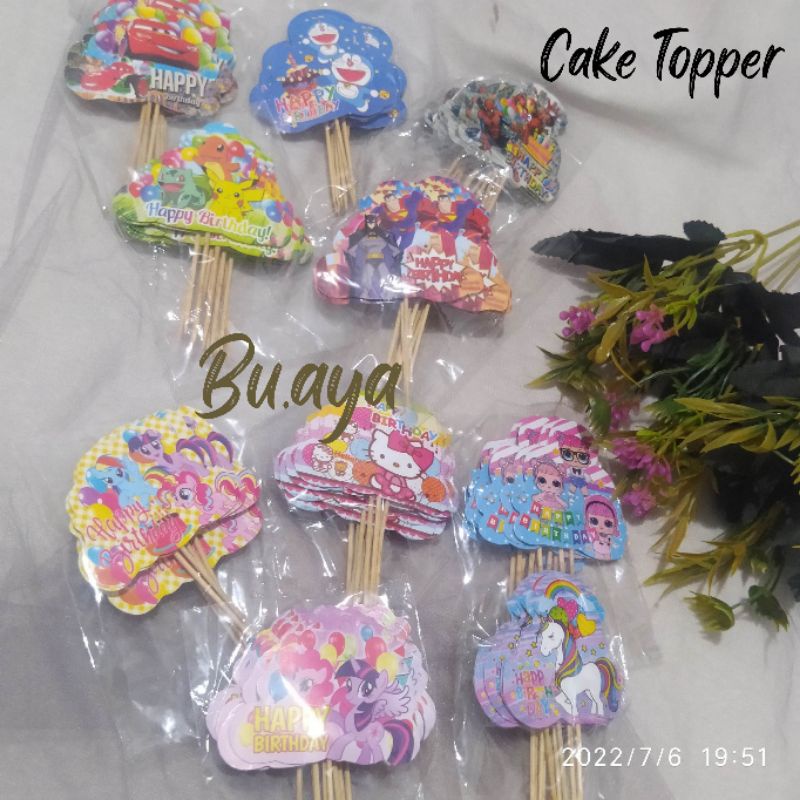 5pcs Cake Topper Karakter Hiasan Kue Ulang tahun