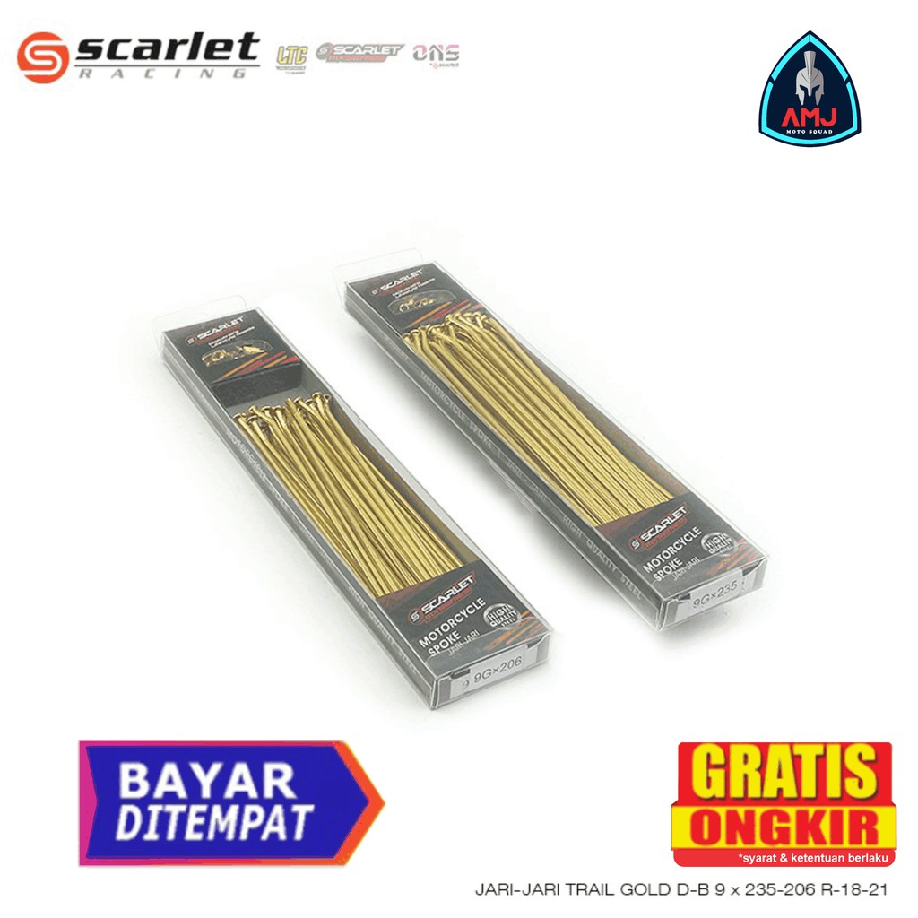 Jari Jari Ruji Set Motor Trail KLX 150 Dtracker CRF Gold Depan Belakang 9 x 235 206 R 18 21