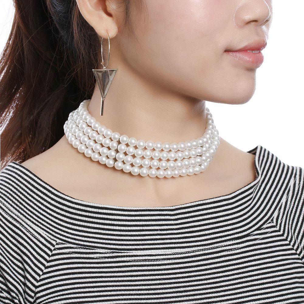 Lily Choker Hadiah Pesona Kerah Manik-Manik Liontin