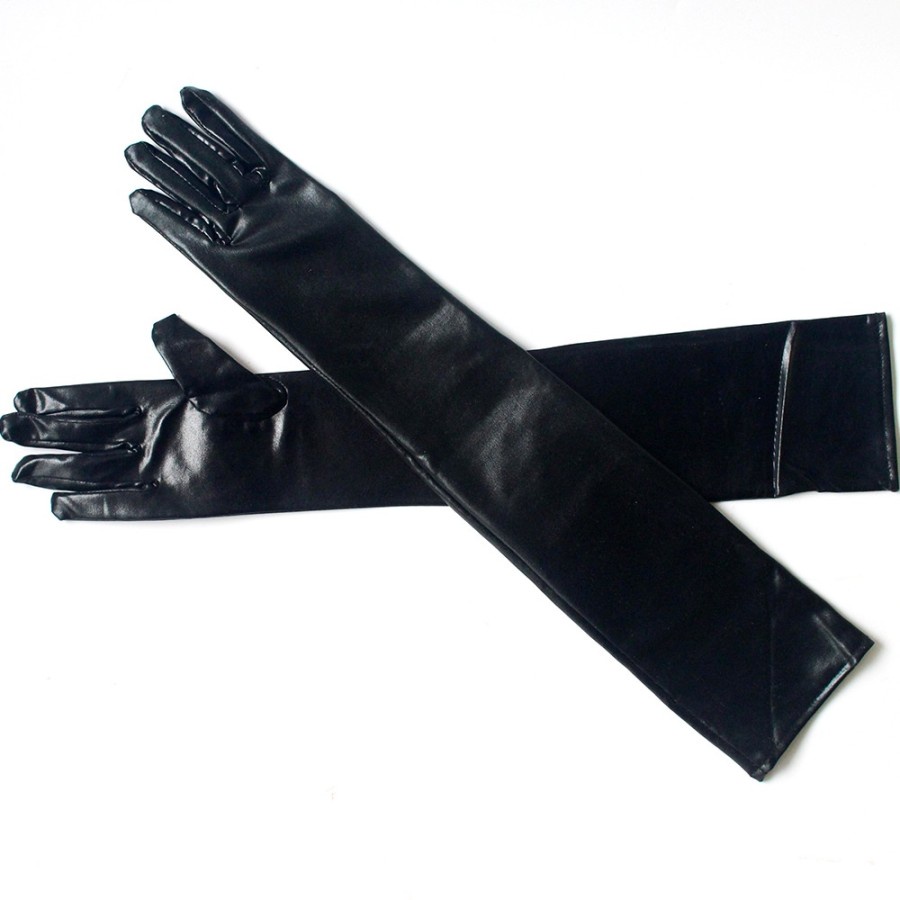 LTX-01 sarung tangan panjang latex polos long gloves leather cosplay