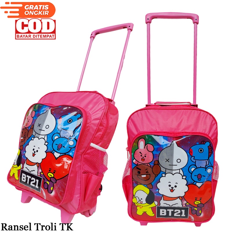 Paket Tas Roda Tas Troli Anak Cewek PAUD-TK | Tas Roda Anak Perempuan 12 inch | Tas Koper Anak Laki-laki &amp; Perempuan TERMURAH