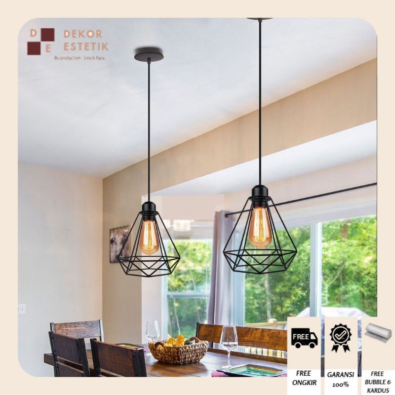 [PROMO] 1 SET LAMPU GANTUNG HIAS RUMAH TAMU TERAS CAFE UNIK MURAH