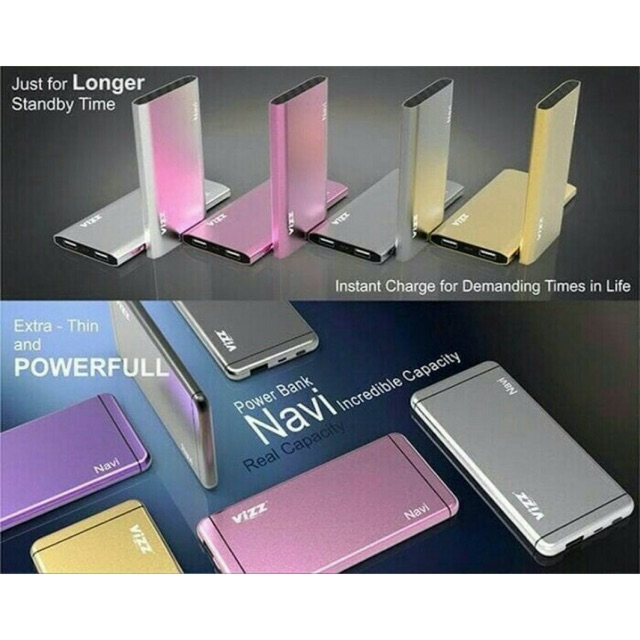 Power Bank Navi 6000Mah Original Slim Metal Real Capacity