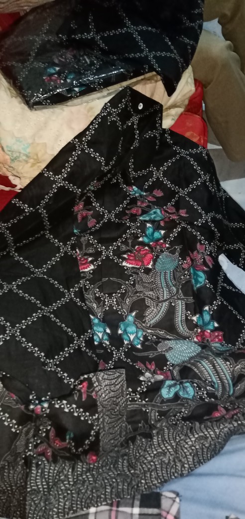 Batik Couple Keluarga Sania Ruffle Ori Ndoro Jowi Dnt Motif Rantai Abu