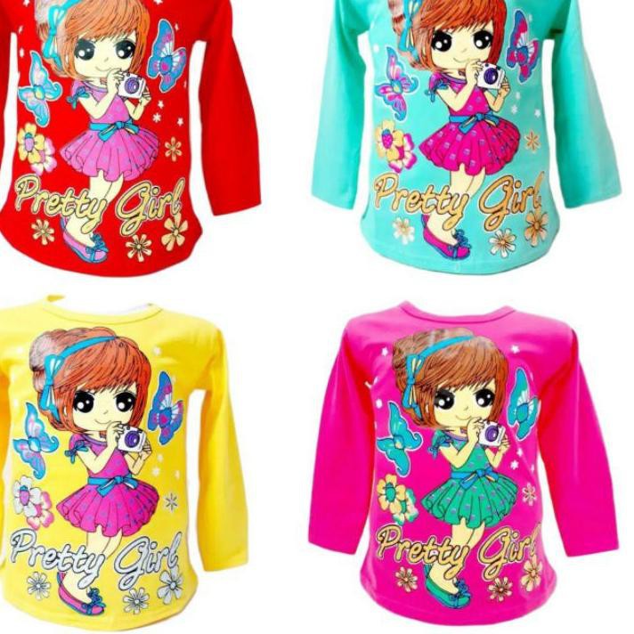 ➧ Kaos anak cewek lengan panjang cute 2_10tahun ♦