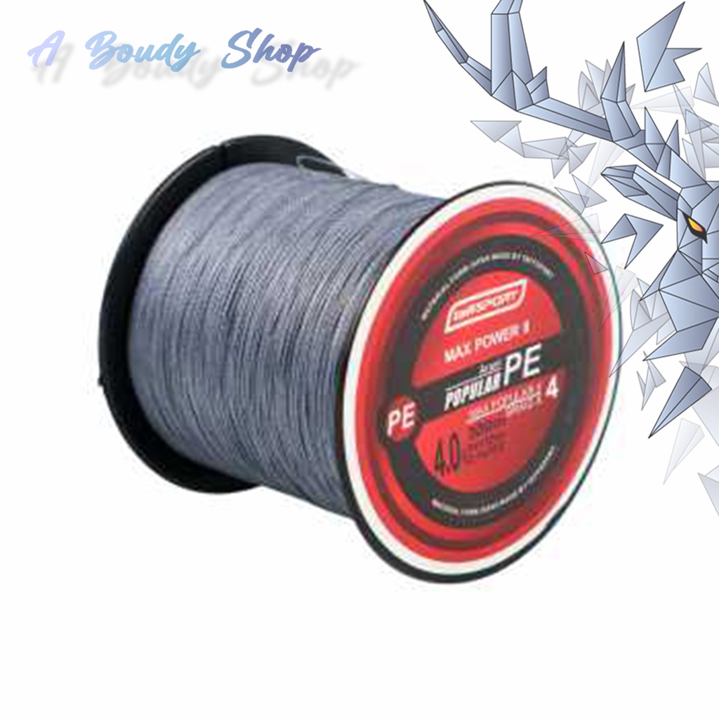 Senar Pancing PE Kuat Anti-kriting Braided Anyam Thick Line 300M Warna Warni Nylon Hijau Gray