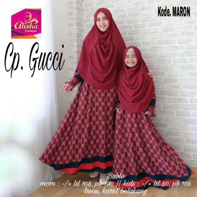 Baju Wanita Gamis Couple Syari Gucci