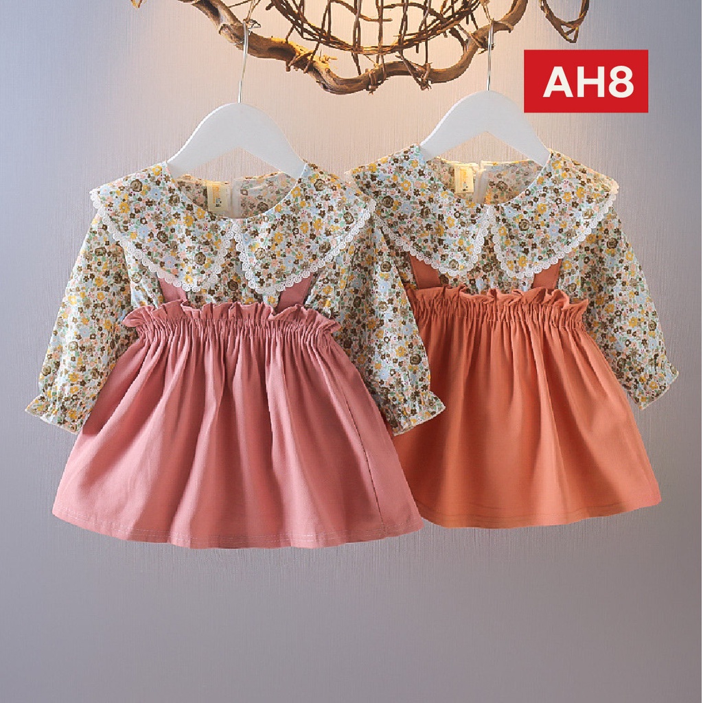 LAPAGO - Dress Gaun Anak Bayi Perempuan Import Motif Elegan Cantik 2021 usia 6 bulan - 3 Thn Type AH-AH8 ORANGE