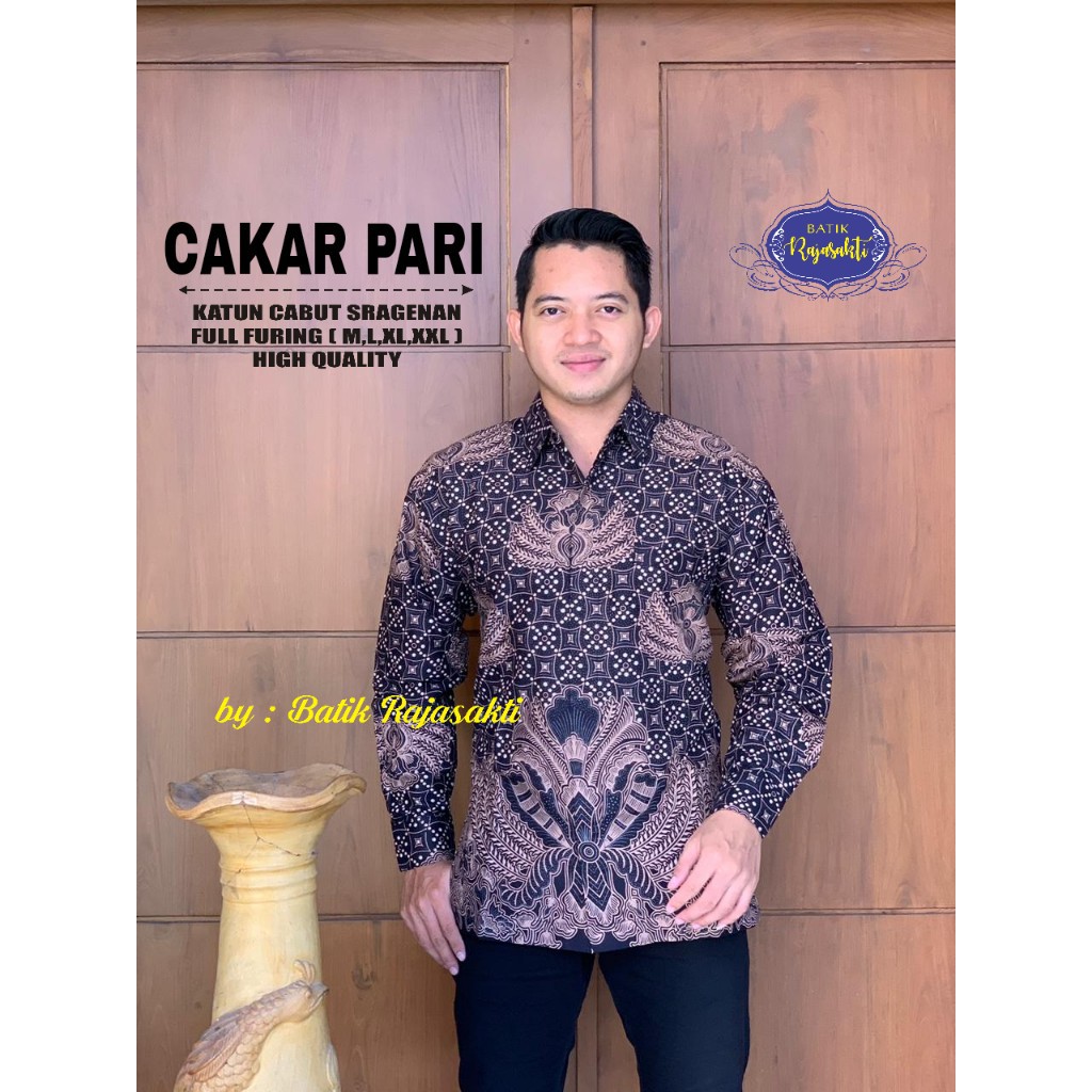 Cakar Pari Kemeja Batik Pria Solo Lengan Panjang Cowok Atasan Premium Modern SERAGAM KANTOR Prastowo