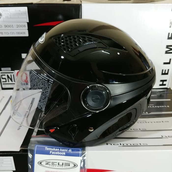 ZEUS ZS610 BLACK | HITAM | ZS-610 | HELM HALF FACE