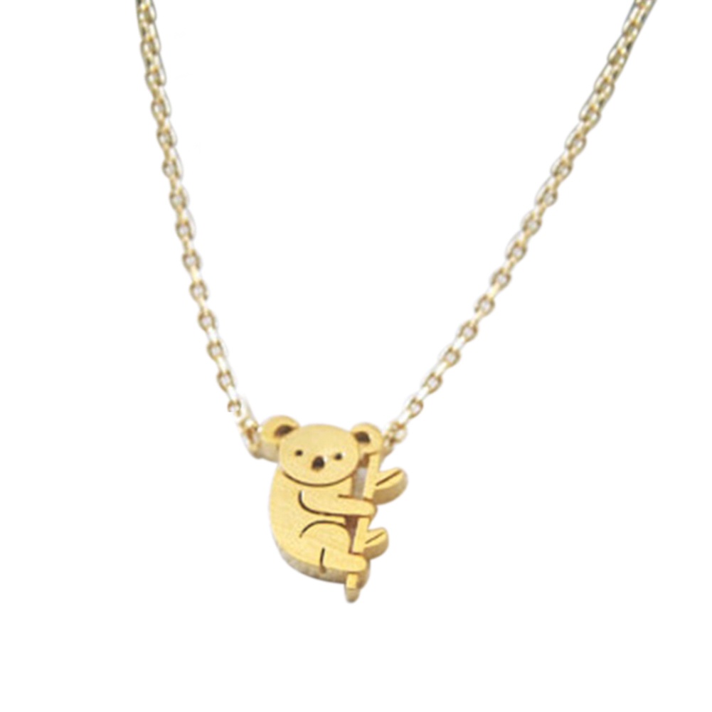 Hu Hu Hu Hu Hu Alat Bantu Pasang Kacamata♡ Kalung Rantai Dengan Liontin Kartun Koala Beruang Untuk Wanita