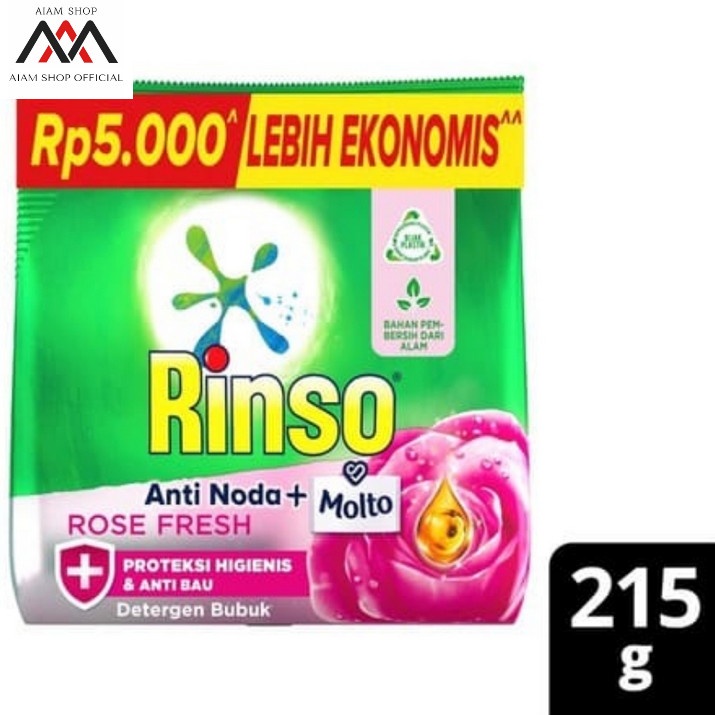 Rinso Molto Deterjen Bubuk Rose Fresh 240g