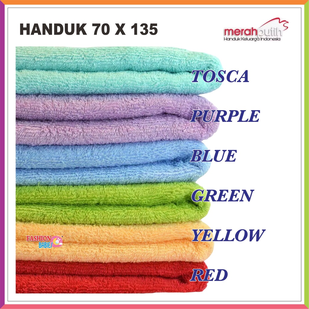 HANDUK MERAH PUTIH JUMBO 70 X 135 CM