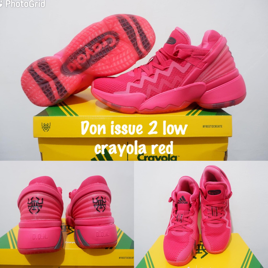sepatu basket adidas don issue 2 low crayola merah red