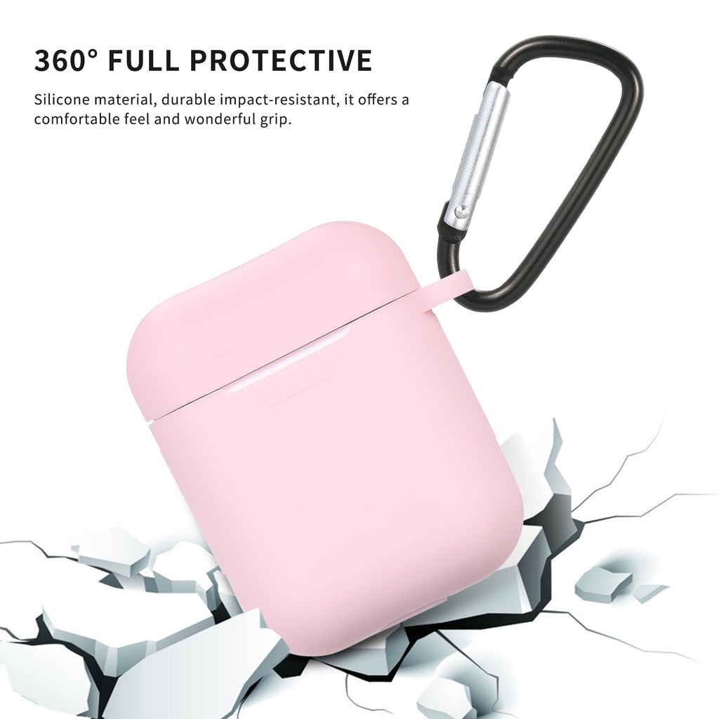 Soft Case Airpods Apple Earphone Bluetooth Wireless Bahan Silikon Dengan Carabiner