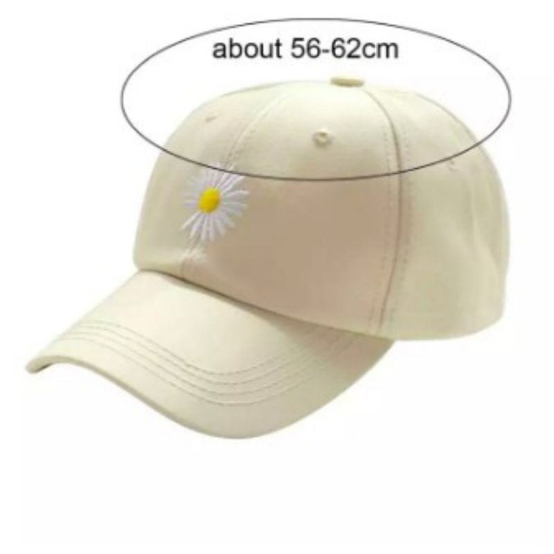 TAFBABY - Topi Baseball Bordir Bunga Daisy Korean Style Hat