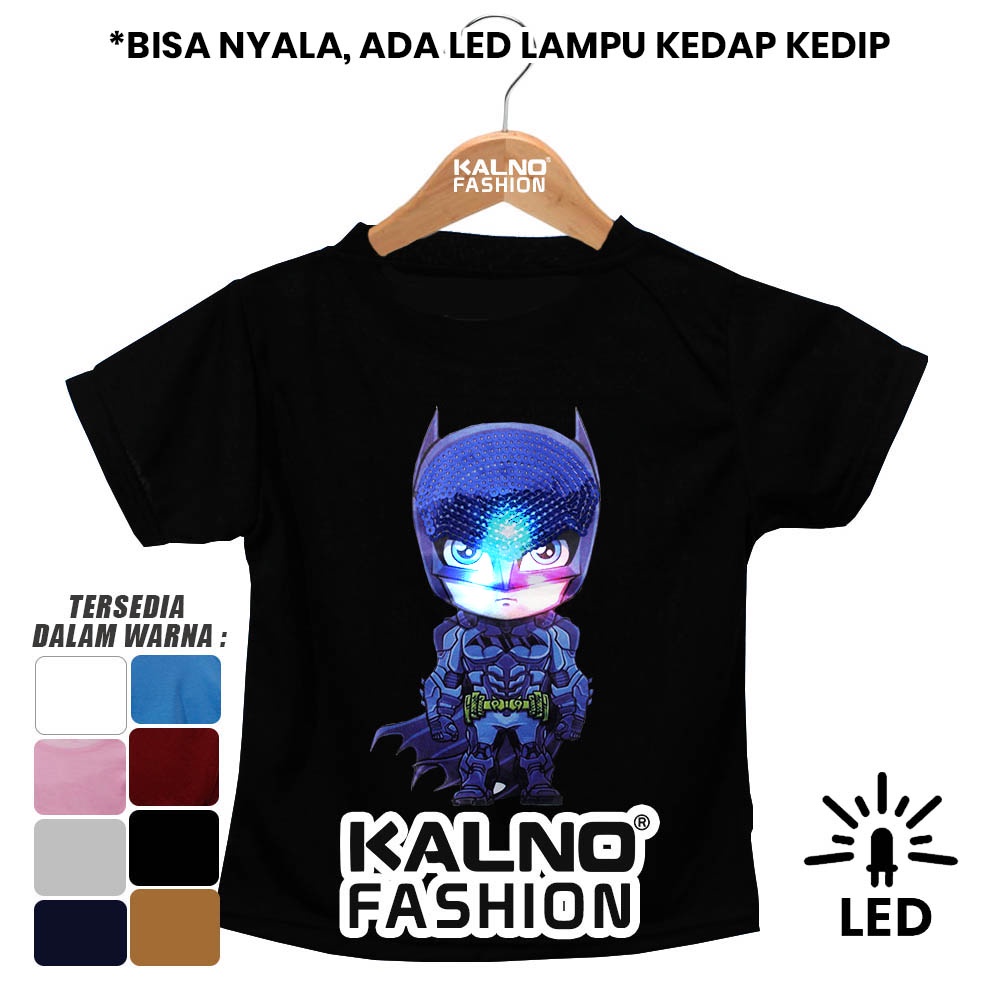 Baju anak karakter BTMAN  BT441 LED manik mani umur 1 - 7 tahun Random ada Ukuran S M L XL Bahan Katun polyester