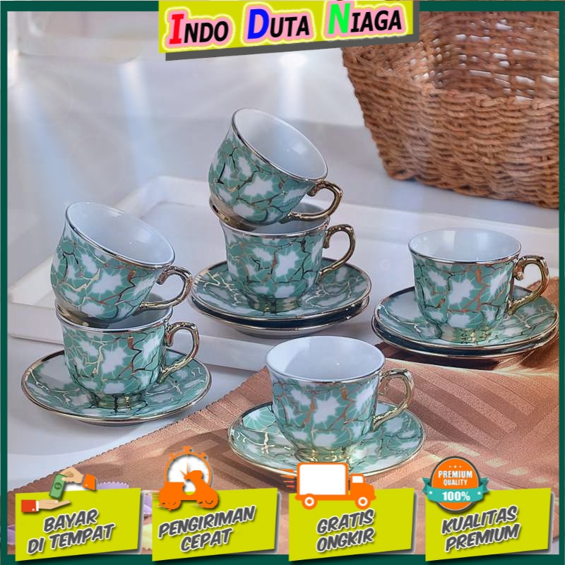 SUNFILI Cangkir Keramik Set 6 in 1 European Style - XS-1009