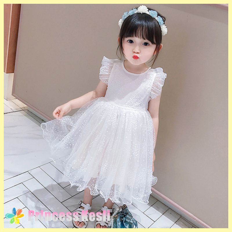 [PRINCESS KESLI] 0-7 Tahun Dress Butterfly Corak Bunga Flowers Anak Perempuan Gaun Pesta Princess Kupu-Kupu Rok Tutu Bayi Kids