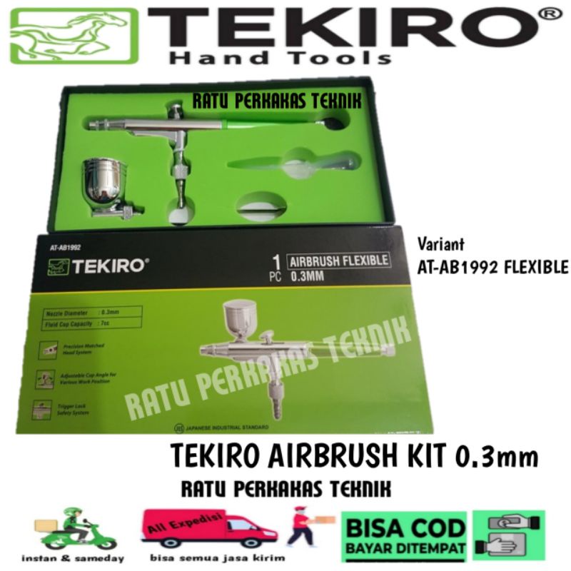 Air Brush Tekiro Airbrush Flexible Kit Paint Spray Gun Lukis Spet Air Pen Brush 0.3 mm AT-AB1992 FLE