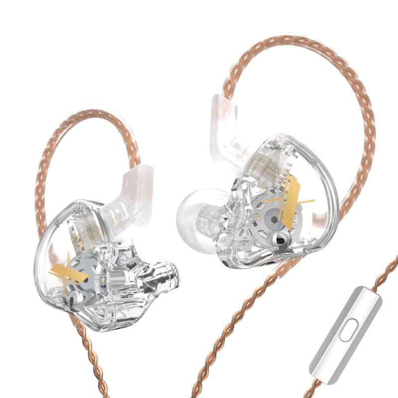 KZ EDX Wired Dynamic HiFi Heavy Bass In-ear Gaming Earphone-Clear