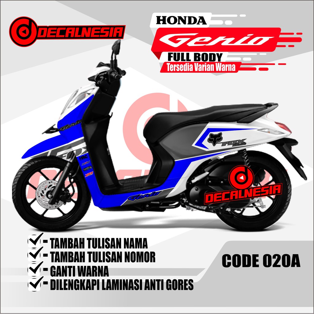 Jual Decal Stiker Full Body Motor Honda Genio Racing Modifikasi Variasi Indonesia Shopee Indonesia