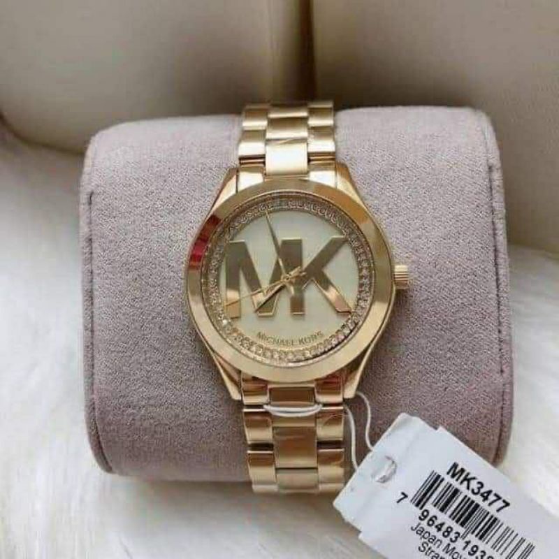 [ Orîgînal- Garansi 2th ] Jam Tangan Wanita Mk3477 Gold Arloji Watches Fashio Wanita Cewek Fullset B