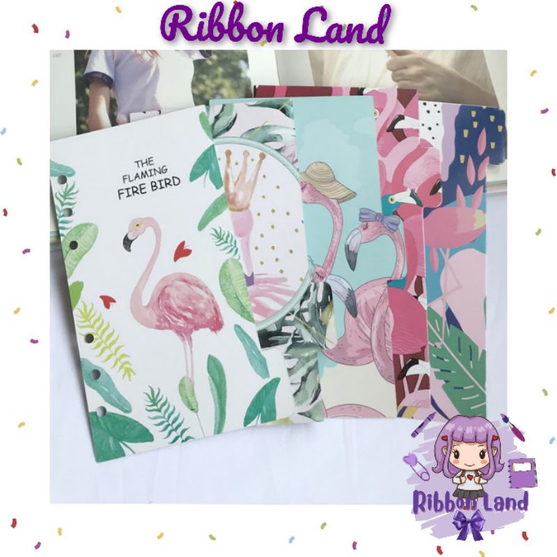 

(Isi 5 Pcs) A6 Index Divider Kertas Binder Motif Flamingo Birds