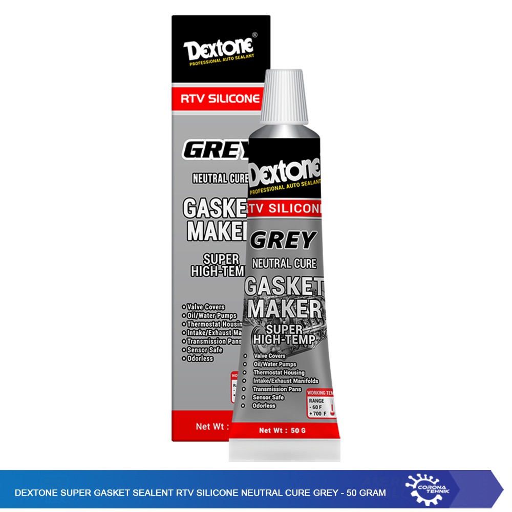 Dextone Super Gasket Sealent RTV Silicone Neutral Cure Grey - 50 Gram