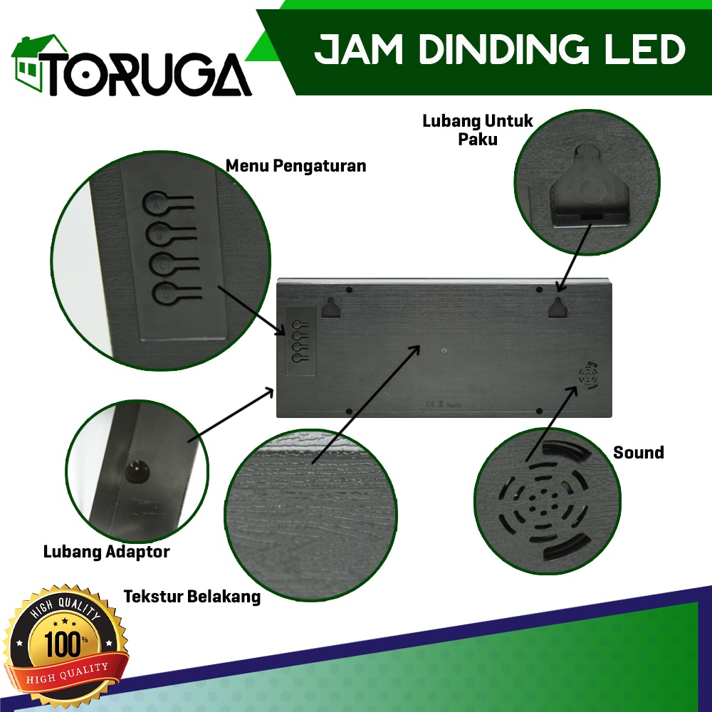 Jam Dinding Digital LED Meja Clock 3615 Merah Hijau - Fitur Kalender