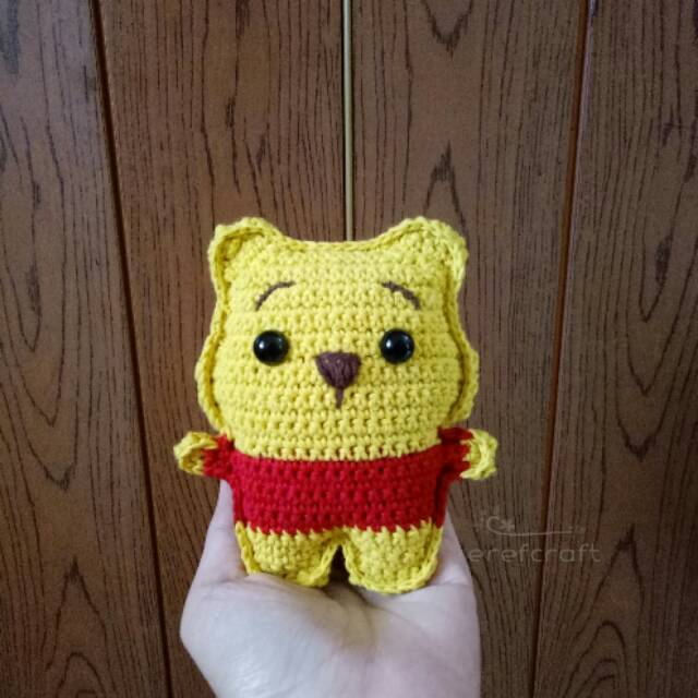 Boneka Rajut Amigurumi Pooh Handmade | Bag Charm Doll | Pooh Doll