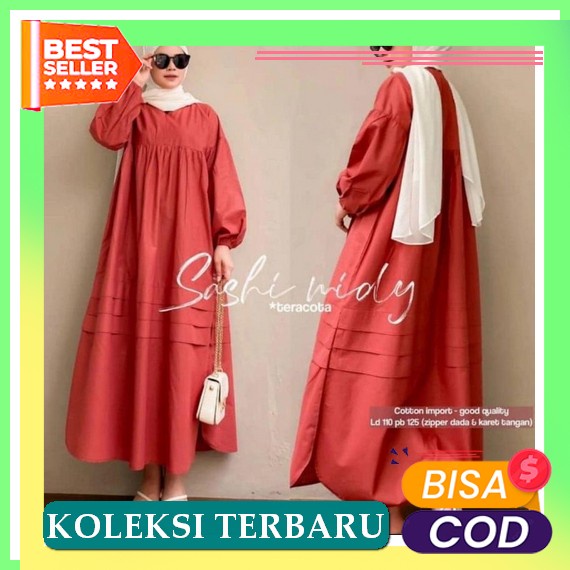 Wow Fashion Baju Pakaian Gamis Dres Dress Busana Syari Syar'I Lebaraan Pesta Kondangan Kerja Ibu Ham