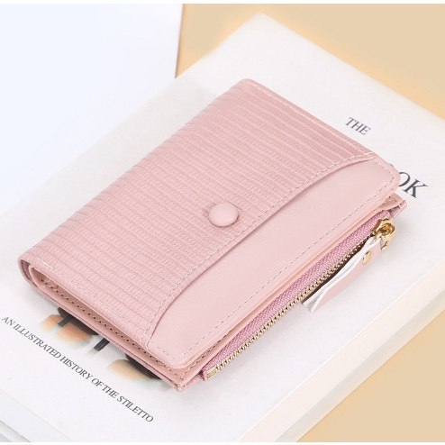 DOMPET LIPAT WANITA KULIT PREMIUM IMPORT PINK KECIL BAELLERRY ORIGINAL KOREA NERINA WA547P3 RESLETING MINI UANG KOIN PENDEK FASHION REMAJA KEKINIAN CEWEK MURAH BRANDED BATAM