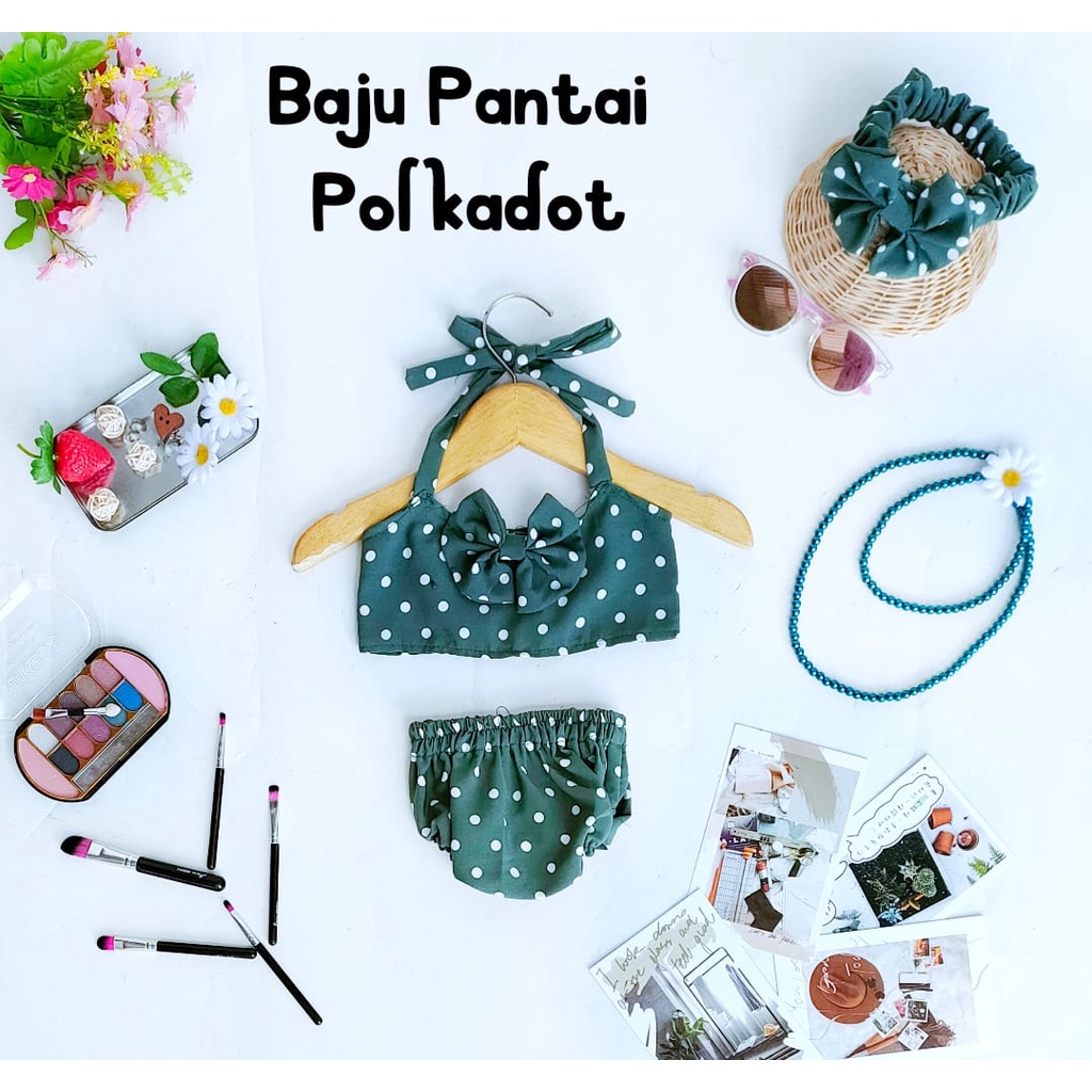 Baju Pantai Polkadot Anak Newborn | Baju Pantai Anak | Baju Pantai Newborn | Photoshoot