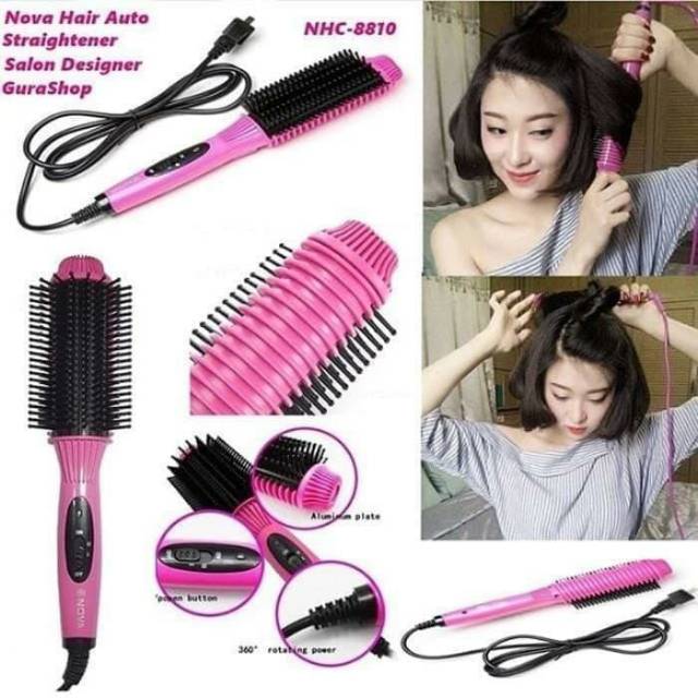 Ready Stok Catok Sisir Blow NOVA NHC- 8810 Elektrik Brush Styler Roll Straight Combo ORIGINAL