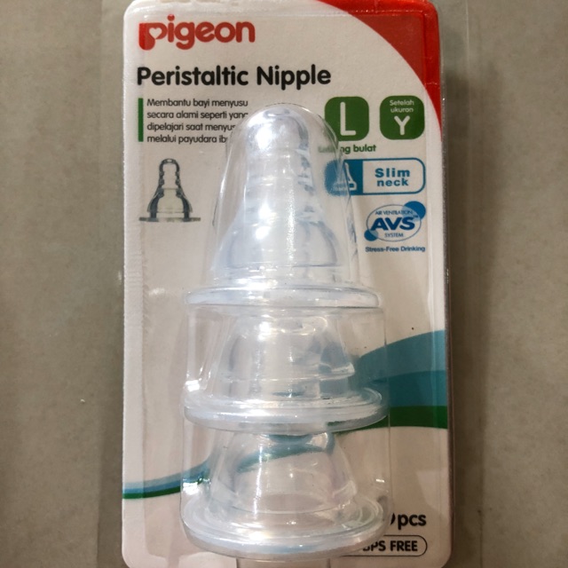 ORIGINAL Pigeon Slim Neck Peristaltic Nipple Isi 2 3 (Nipple Saja) / Nipple ulir pigeon