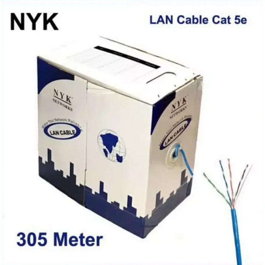 NYK Kabel LAN UTP Indoor Cat 5e 1Roll Panjang 305 Meter