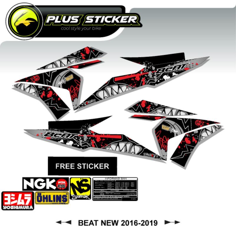 Stripping Variasi Honda Beat new esp fi/Stripping beat 2016-2019 shark terbaru