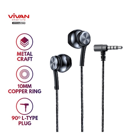 Headset VIVAN Q12 Full Bass Konektor L HANDSFREE GARANSI RESMI