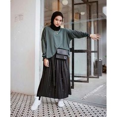 ROK PLISKET 256 MURAH PREMIUM HYGET MAYUNG SALE POLOS REMPEL MUSLIMAH MODELLANO FLARE SKIRT FLOWY