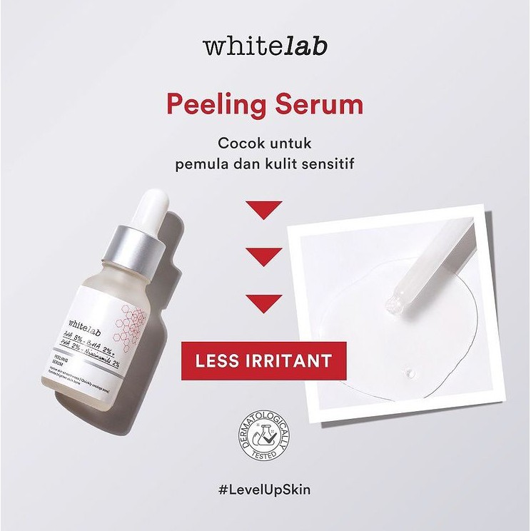 Whitelab Peeling Serum AHA 5% + BHA 2% + PHA 2% + Niacinamide 2% White Lab Kulit Kusam Jerawat Kasar