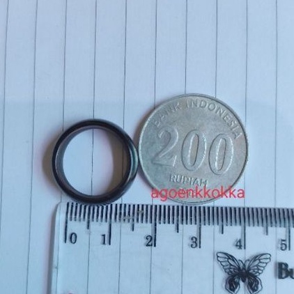 Cincin bulat polos hitam ukuran 13 kokka kaokah