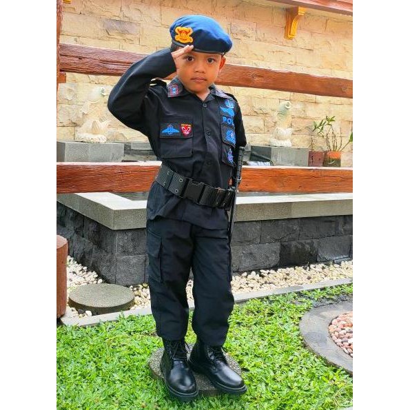 Baju Brimob - Seragam PDL Brimob anak-Baju Profesi Brimob anak - S