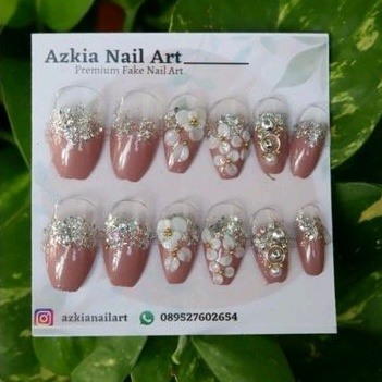 TERMURAH KUKU PALSU / NAIL ART WEDDING pink soft